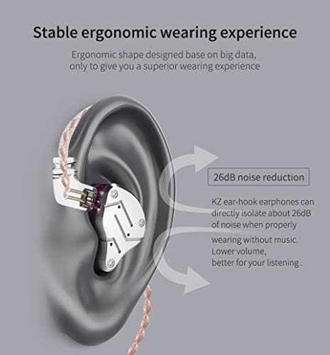 KZ ZSN PRO X Dual Driver Earbuds – Hi-Fi Stereo Headphones with Balanced Armature & Dynamic Driver, Ergonomic Comfort for Optimal Listening, Detachable Cable & Built-In Microphone, Perfect for Audiophiles & Everyday Use – Golden Finish