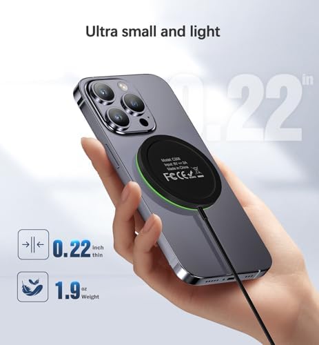 Magnetic Wireless Charging Pad – 15 W Fast Charger for i Phone 16/15/14/13/12 Series & Air Pods – Dual Port LED Indicator, Compact Design for Enhanced Convenience and Safety – 2 Pack White, Ideal for Home and Travel Use