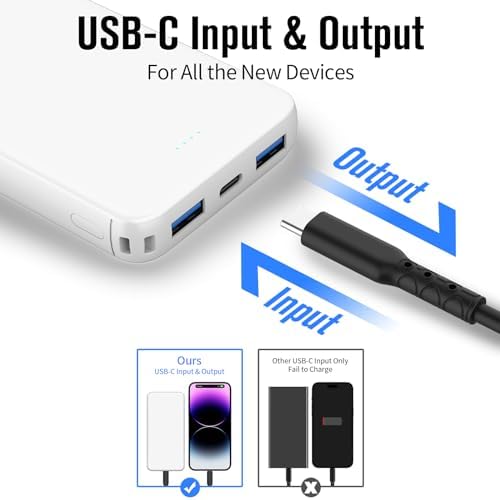 VANYUST 10000 m Ah Portable Power Bank – Ultra-Fast USB-C Charger for i Phone 16, Samsung S22, Google Devices – Slim, Lightweight Design for On-the-Go Power – Enhanced Compatibility for All Your Charging Needs