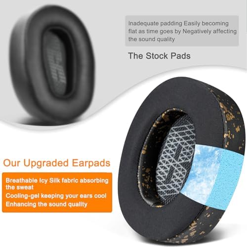 SOULWIT Premium Cooling Gel Ear Cushions for JBL Live 500 BT – Ultimate Noise Isolation Replacement Pads for All-Day Comfort and Enhanced Audio Performance – Durable Black Headphone Accessories