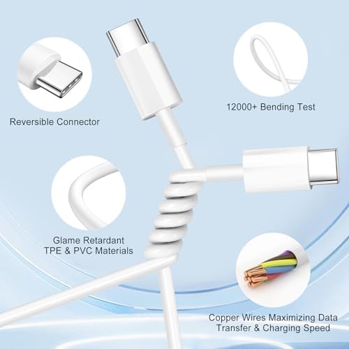 Efficient Dual-Port USB-C Wall Charger for i Phone 15 & 16 | Includes Two Extra Long 10 FT Cables | Rapid Charging for i Pad Pro and Smartphones | Perfect for Frequent Travelers and Busy Lifestyles