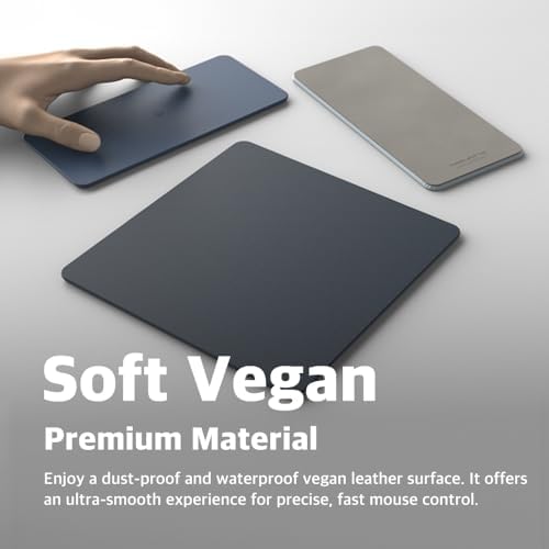 Enhance Your Workspace Efficiency with the POUT H3 Split Wireless Charging Mouse Pad – Fast Qi Charger for Seamless Device Power, Magnetic Alignment for Precision Use, Premium Anti-Slip Surface in Elegant Midnight Blue – Perfect for Smartphones and Earbuds – Elevate Your Productivity with Style and Functionality