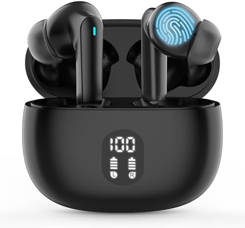 Bluetooth 5.4 Wireless Noise Cancelling Earbuds with Real-Time Multi-Language Translation – High-Fidelity Sound and Deep Bass for Travelers and Audiophiles – Stylish Black Ergonomic Design for Ultimate Comfort and Versatility
