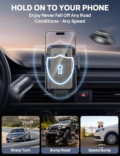 Ultimate Adjustable Windshield Phone Mount for Cars – Military-Grade Suction Cup Holder with Vent Hook, 360° Rotatable Design, Non-Slip Silicone Carbon Fiber for All Smartphone Models – Enhance Your Driving Safety & Hands-Free Convenience