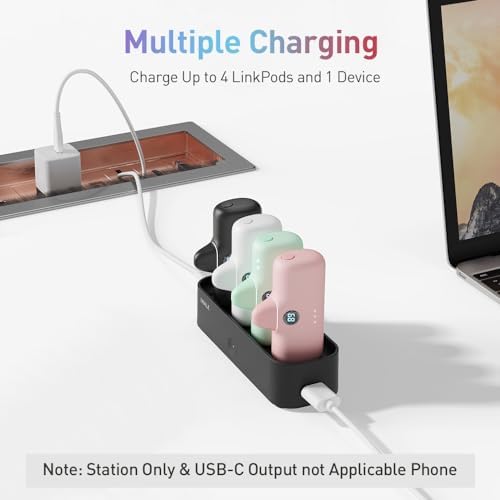 i WALK Family-Sized USB-C Charging Station for Portable Power Banks – Efficient Multi-Device Dock for i Phone & More – Sleek Design, Fast Charging, Enhanced Compatibility – Ideal Home & Office Solution in White