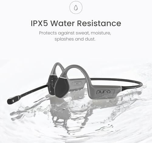 Puro Sound Labs Flex-Pro Open Ear Bone Conduction Headphones – Bluetooth 5.3 Wireless Audio Solution with Sweat-Resistant Design, Built-in Mic for Hands-Free Calls, and Enhanced Surrounding Awareness for Active Lifestyles and Daily Use