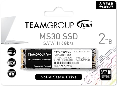 Transform Your Computing Experience with TEAMGROUP MS30 256 GB M.2 2280 SATA III SSD – Unparalleled 500/400 MB/s Read/Write Speeds, Advanced SLC Cache, and Durable 3 D NAND TLC Tech for Gamers and Creatives Alike – Elevate Your System’s Performance Today!