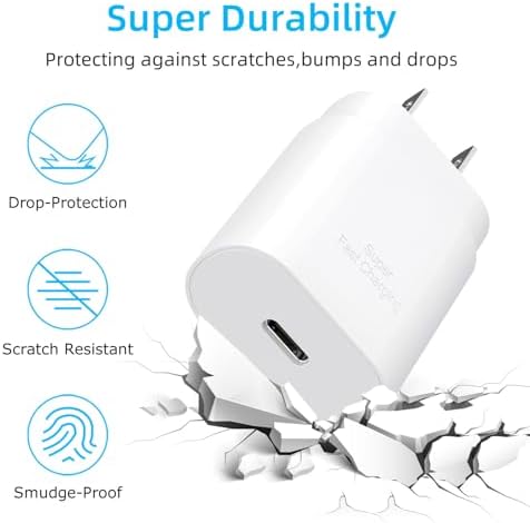 30 W Ultra-Fast USB-C Charger with 6.6 FT Cable for i Phone 16/15 & Galaxy S Series – High-Speed Charging with Safety Features for All Devices – Compact & Portable Power Adapter for On-the-Go Use