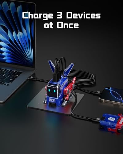 Grava Star 65 W Ga N USB-C Charger: Ultimate 3-Port Power Hub for Rapidly Charging i Phone, Mac Book, i Pad & Laptops – Compact, Foldable Design Perfect for Travel and Tech Enthusiasts – Efficient Wall Charger with Enhanced Versatility for All Your Devices