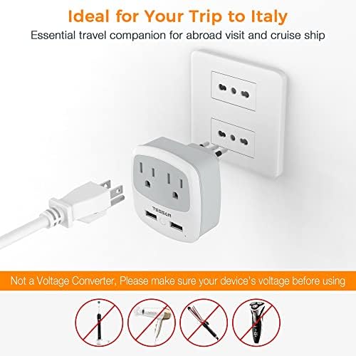 Ultimate TESSAN Type G UK Travel Plug Adapter with Dual USB Fast Charger Ports – Compact US to UK Power Converter for Effortless Global Connectivity in Scotland, London, Ireland, Kenya, Dubai & Qatar