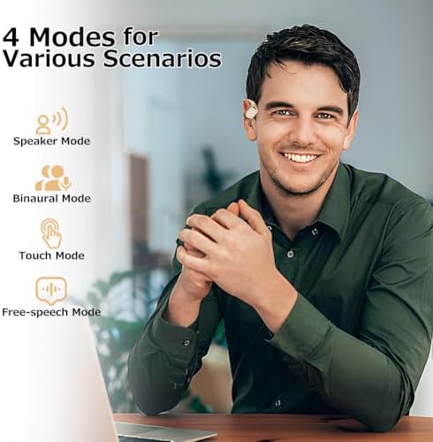 Revolutionary AI Translation Earbuds with Bluetooth 5.4 – Instant Multilingual Communication, Superior Immersive Audio Experience, and IPX4 Waterproof Protection for Active Lifestyles – Ergonomically Designed Over-Ear Fit with LED Connectivity Display – Your Essential Companion for Travel, Fitness, and Work Activities