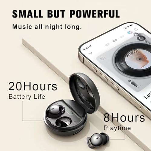 Transform Your Sleep Experience with Mini Wireless Noise Cancelling Earbuds for Side Sleepers – Ultra-Comfortable Bluetooth Design in Skin-Tone Finish for Unmatched Comfort and Device Versatility – Ideal for Restful Nights and Relaxing Moments