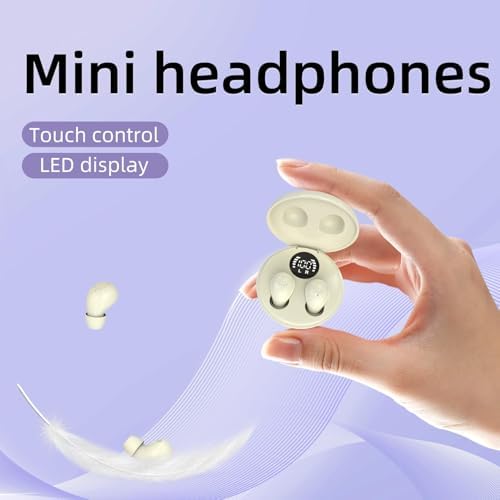 Invisible Mini Bluetooth Earbuds for Small Ear Canals – Ultimate Comfort with Noise Isolation for Work and Sleep – Lightweight Design, Fast Pairing & Superior Audio Quality for Discreet Listening Anywhere