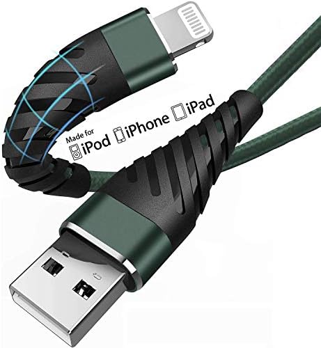 Cyven Smart 3-Pack 6 Ft MFi Certified Lightning Cables – Fast Charging USB A to Lightning Cords for i Phone 14/13/12/11/XS/XR/X/8/7/6/5/SE Plus Pro Max Mini – Durable Red Design for Ultimate Flexibility and Speed