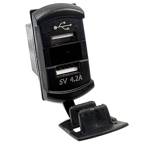 KIRO&SEEU 4.2 A Dual USB Fast Charge Socket – Waterproof Rocker Switch USB Charger for Cars, Boats, Trucks & RVs – Ultimate Charging Solution with Enhanced Compatibility for All Weather Conditions