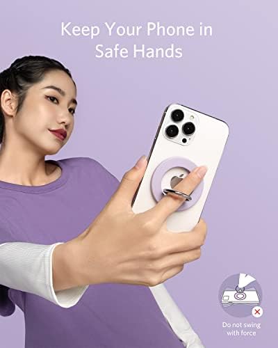 Anker Mag Go 610 Magnetic Phone Grip & Adjustable Kickstand – Versatile Ring Holder for i Phone 16/15/14/13/12 Series – Ultra-Strong Magnetic Grip for On-the-Go Use and Hands-Free Viewing – 360° Rotation & 125° Flip for Optimal Comfort – Effortless Attach/Detach Design – Includes 24-Month Warranty & Support