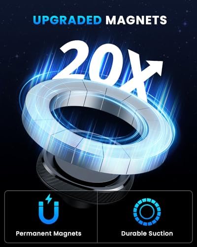 APPS2 Magnetic CD Player Phone Mount for Mag Safe – Ultimate Hands-Free Car Accessory with 17 Strong Magnets for Secure i Phone 12-16 Compatibility – Effortless Installation & 360-Degree Rotation for Optimal Viewing – Enhance Your Driving Safety and Convenience