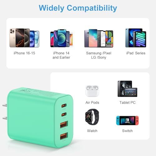 Compact 40 W Dual Port USB C Charger Block – Rapid Charge Cube for i Phone 11-16 Pro Max, i Pad, Samsung & More – Stylish Yellow Power Delivery & Quick Charge Technology for Ultimate Travel Convenience and Device Compatibility