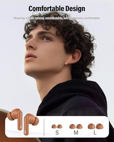 Elevate Your Audio Experience with Rose Gold Wireless Earbuds – Bluetooth 5.4 Connectivity, IP7 Waterproof Protection, and 36-Hour Playtime – Perfect for Active Lifestyles, Sports, and Seamless Communication – Stylish Comfort and Superior Noise-Cancellation for Uninterrupted Listening