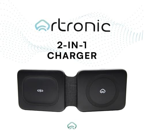 Magnetic Wireless Charging Pad – 2-in-1 Portable Charger for Mag Safe, Perfect Travel Solution for i Phone 16, 15, 14, 13 Pro Max & Air Pods – Compact Foldable Design with Enhanced Speed & Compatibility for On-the-Go Power Needs