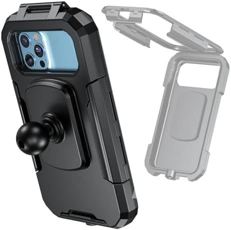 All-Weather IP66 Waterproof Bike Phone Holder – RAM B Size Compatible Cradle for 3.5″-6.1″ Smartphones, Effortless 360-Degree Viewing, Quick-Release Design for Adventurous Cyclists – Exceptional Durability and Weather Resistance