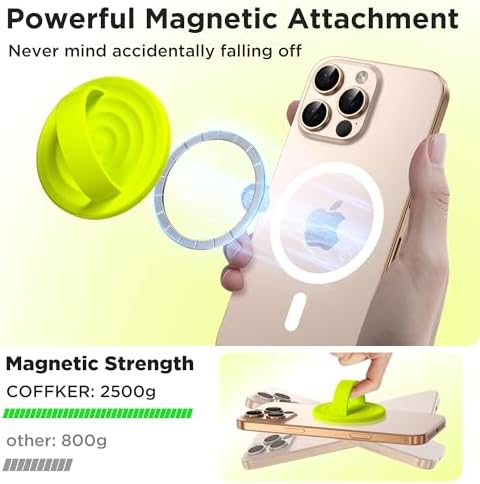 Revolutionary Magnetic Phone Ring Grip Holder – Ergonomic Silicone Finger Loop for i Phone Pro Max/Plus, 12/13/14/15/16 Series – Compatible with Mag Safe – Oat Color Enhances Aesthetics and Comfort – 360-Degree Rotation for Effortless Use – Secure Your Device with Style and Stability – Essential Smartphone Accessory for Unmatched Usability and Convenience