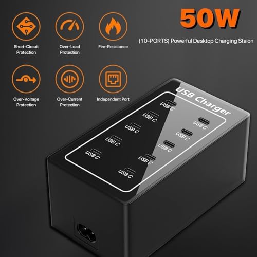 Maximize Efficiency with the 24-Port 100 W USB C Fast Charging Hub – Multi-Device Power Adapter for Home & Travel – Compatible with i Phone, Samsung, Google & More – Ultimate Solution for Clutter-Free Charging – Enhanced Safety Features & High-Quality Design