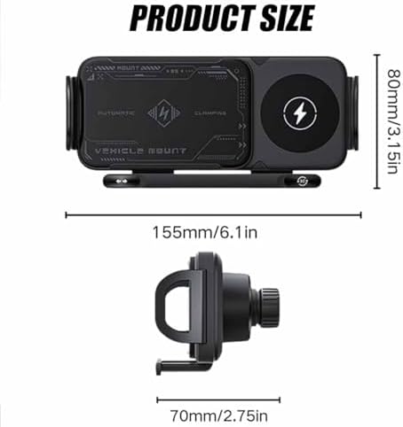 Revolutionary 2-in-1 Auto-Rotating Mobile Phone Holder & Fast-Charging Car Mount – Effortless One-Touch Installation for Smartphones, Tablets, and Foldable Devices – Stay Powered & Connected on the Go with Enhanced Stability and Versatile Viewing Angles – Perfect for Modern Drivers Seeking Convenience and Safety