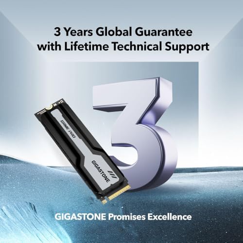 Elevate Your Gaming and Creative Potential with the Gigastone 500 GB M.2 NVMe SSD – Lightning-Fast PCIe Gen 4 Internal Solid State Drive for Seamless 3 D Rendering and 4 K/8 K Video Editing – Unmatched 5,000 MB/s Read Speeds for Gamers and Content Creators – Perfect Upgrade for PCs, Laptops, and PS5 with Enhanced Compatibility and Reliability