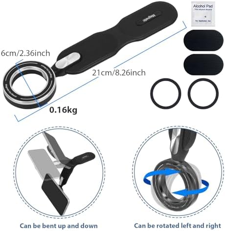 Ultimate Magsafe Car Mount – 360° Rotating Magnetic Phone Holder with Bendable Arm for i Phone 15/14/13/12 Pro/Plus/Max & Android Devices – Secure Hands-Free Navigation & Music Control in Sleek Black Design – Easy Adhesive Installation for Enhanced Driving Safety and Convenience