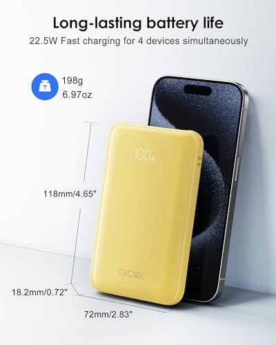10000 m Ah Portable Power Bank with Built-in Cable – 22.5 W PD Fast Charging, Compact & Lightweight Charger for Apple, Samsung, Google, Motorola – Sleek Grey Design for On-the-Go Convenience and Enhanced Compatibility