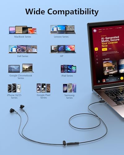 Elevate Your Audio Experience with AILKIN Dual Pack USB-C Earbuds – Premium Noise-Isolating In-Ear Headphones for i Phone 16, Samsung Galaxy S25/S24 Ultra & Google Pixel 9 – Unmatched Sound Quality, Comfortable Fit, Tangle-Free Design for Music, Gaming & Clear Calls