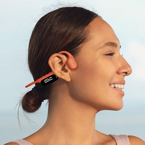 IHAO Ultra-Light Bone Conduction Bluetooth Headphones with Built-In MP3 Player – Open-Ear Ergonomic Earbuds for Active Lifestyles, Perfect for Cycling, Running, and Skiing – Sweat-Proof, Comfortable Fit with Exceptional Sound Clarity and Surround Awareness
