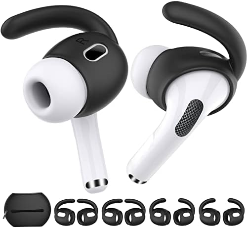 Aha Style Silicone Ear Hooks for Air Pods Pro – 3 Pairs of Anti-Slip Covers with Storage Pouch – Premium Earbud Accessories for Enhanced Comfort and Stability During Activities – Durable, Custom Fit Compatible with Apple Air Pods Pro (White)