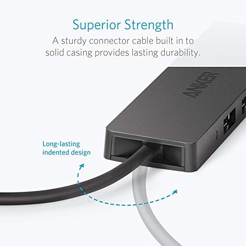 Anker Ultra-Slim 4-Port USB 3.0 Hub – Lightning-Fast 5 Gbps Data Transfer for Mac Book, i Mac, and Surface – Compact 0.7 ft Design for On-The-Go Professionals – Enhance Your Workspace with Effortless Connectivity and Seamless Device Integration