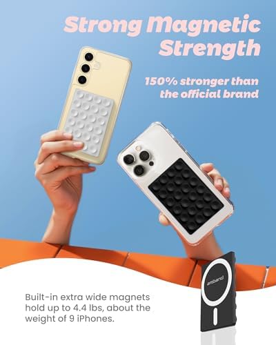 Mag Safe Sticky Octo Suction Buddy Phone Mount – Versatile Hands-Free Magnetic Phone Grip for i Phone | Trendy White Design with Adapter Ring | Unmatched Stability & Convenience for Active Lifestyles | Ideal Gift for Moms and Women Enthusiasts
