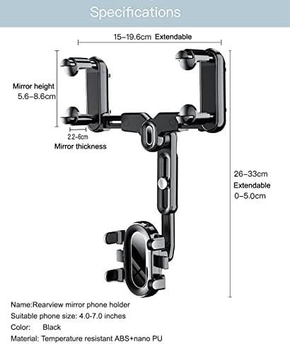 Revolutionary 360° Rotatable & Retractable Car Phone Holder – Adjustable Multifunctional Rearview Mirror Mount for All Mobile Devices with Secure Four-Clamp Design for Enhanced Safety and Convenience
