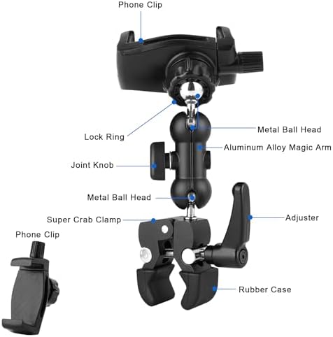 Versatile 360° Adjustable Tablet Holder for Treadmills, Spin Bikes, Strollers, and More – Compatible with 7-12.9″ i Pads, Nexus, Fire HD, e-Books, LG G, and Switch – Enhance Your Workout and Leisure Experience with Secure, Stable Mounting Solutions