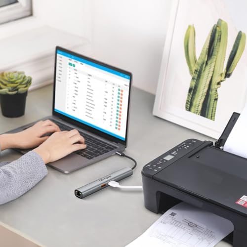 Revolutionize Your Workspace with the All-in-One 6-in-1 USB C Hub – Experience 4 K HDMI Clarity, Lightning-Fast Ethernet, Dual USB 3.1 Gen 2 Data Ports, and 100 W Power Delivery for Ultimate Device Compatibility – Perfect for Mac Book Pro/Air, Chromebook, Dell XPS, and HP Laptops – Unleash Maximum Productivity and Versatility Today!