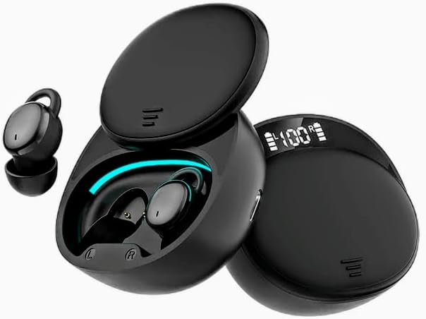 Ultra-Comfort Bluetooth 5.3 Sleep Earbuds – Discreet Mini Wireless Headphones for Side Sleepers and Active Lifestyles – Exceptional Sound Quality with Noise Isolation – Ergonomic In-Ear Design for Sleepless Nights and Workouts – Long Battery Life in Sleek White Finish