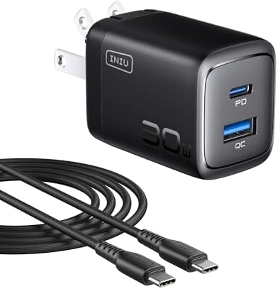 INIU 30 W PD Fast Charging USB C Charger Block – 2-Pack Dual Port Adapter with Foldable Plug – Ga N Technology for i Phone 16, 15 Pro Max, Samsung S25, S24, i Pad Pro – Compact and Efficient Power Solution for On-the-Go Charging
