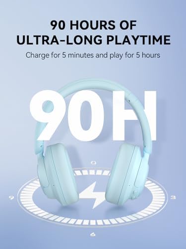 1 MORE Sono Flow SE HQ31 Wireless Bluetooth Headphones – Premium Over-Ear Design with Advanced Noise Cancellation, 90 Hours of Uninterrupted Playtime, and Hi-Res Audio Clarity for Gaming, Travel, and Work – Ergonomic Comfort in Sleek Black Finish with Superior LDAC Support