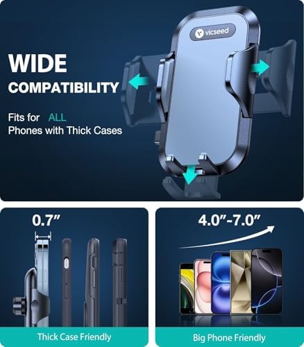 VICSEED [True Strongest Suction] [Rally Racing-Grade Stability] Phone Holders for Your Car 2025 Upgraded Car Phone Holder Mount Truck Stand Cradle for iPhone Samsung All Phones, Yellow – Enhanced Compatibility and Speed