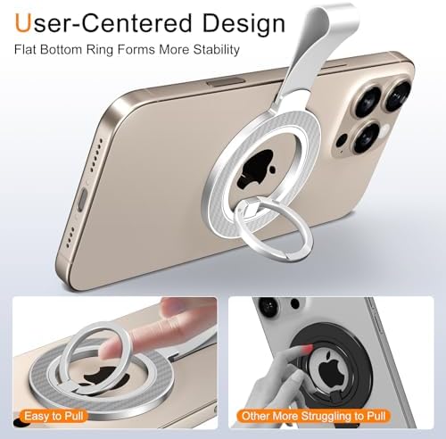 Mag Safe Universal Phone Grip & Kickstand for i Phone 12-16 Pro Max – Versatile Double-Sided Magnetic Holder for Secure Handling & Hands-Free Viewing in Gym, Kitchen & Beyond – Sleek Black Silicone Design for Stylish Convenience and Optimal Performance