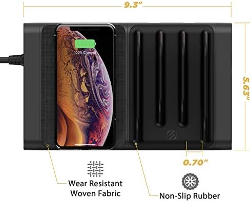 Scosche BLQP-XTSP Base Lynx Modular Qi-Certified Wireless Charging Hub – Fast, Customizable Charging Solution with Safety Features for Home and Office – Sleek Design for Effortless Device Powering and Enhanced Compatibility