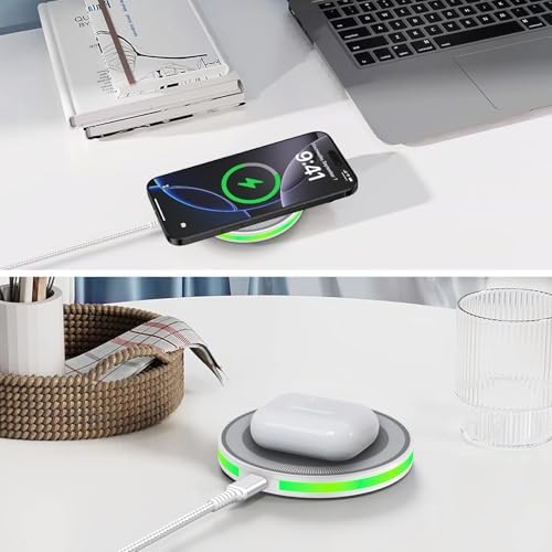 15 W Fast Wireless Charging Pad for Samsung Galaxy S25 Ultra, Pixel 9 Series, and i Phone 16 – Universal Charging Station with Enhanced Safety Features and Non-Slip Design for All Qi-Compatible Devices – High-Speed Charging, Case-Friendly, and Reliable Performance for Everyday Use