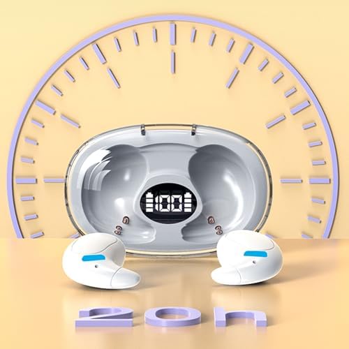 Transform Your Audio Experience with Next-Gen Invisible Bluetooth 5.3 Sleep Headphones – Ultra-Light Wireless Earbuds Tailored for Side Sleepers, Equipped with Intuitive Touch Controls for Effortless Sound Management, Perfect for Comfort During Sleep, Workouts, or Commutes (White) – Embrace the Future of Comfortable Listening with Durable Mini In-Ear Design