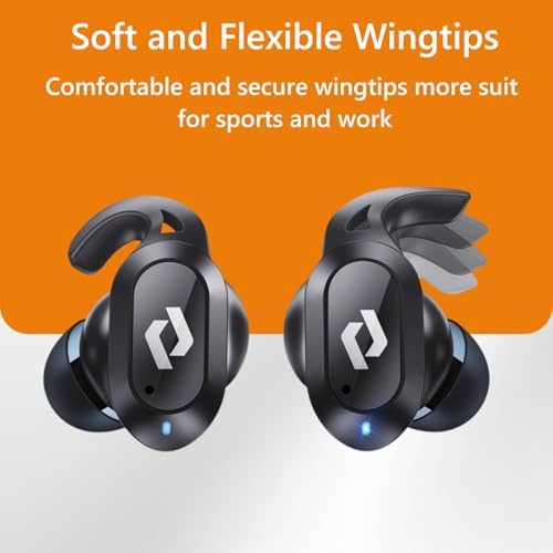 Experience Unmatched Audio Freedom: CREASO Waterproof Bluetooth Earbuds with 64-Hour Playtime, Deep Stereo Bass, and Integrated Microphone – Ideal for Athletes, Gamers, and Daily Commuters – Effortless Syncing with i Phone & Android Devices – LED Battery Indicator for Instant Power Updates