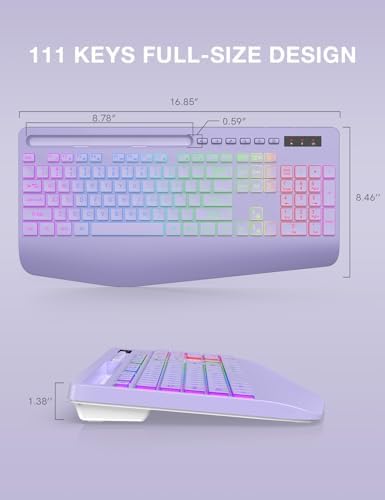 SABLUTE Ergonomic Large Print Wired Keyboard with Wrist Rest & Phone Holder – Perfect for Enhanced Visibility and Comfort in Windows, Desktop & Laptop Use – Eye-Catching Yellow Design for Effortless Typing Experience