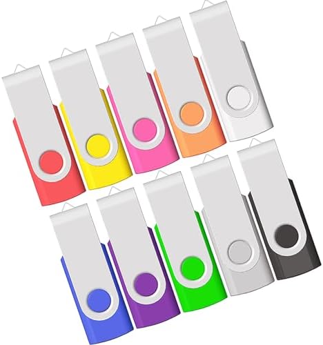 Maximize Your Storage Potential with the JBOS 10-Pack of 4 GB USB Flash Drives – Durable Swivel Design, Enhanced USB 2.0 Compatibility, Ideal for Documents & Multimedia, Sleek Black Finish with Label Sheets for Organization, Perfect for Students and Professionals